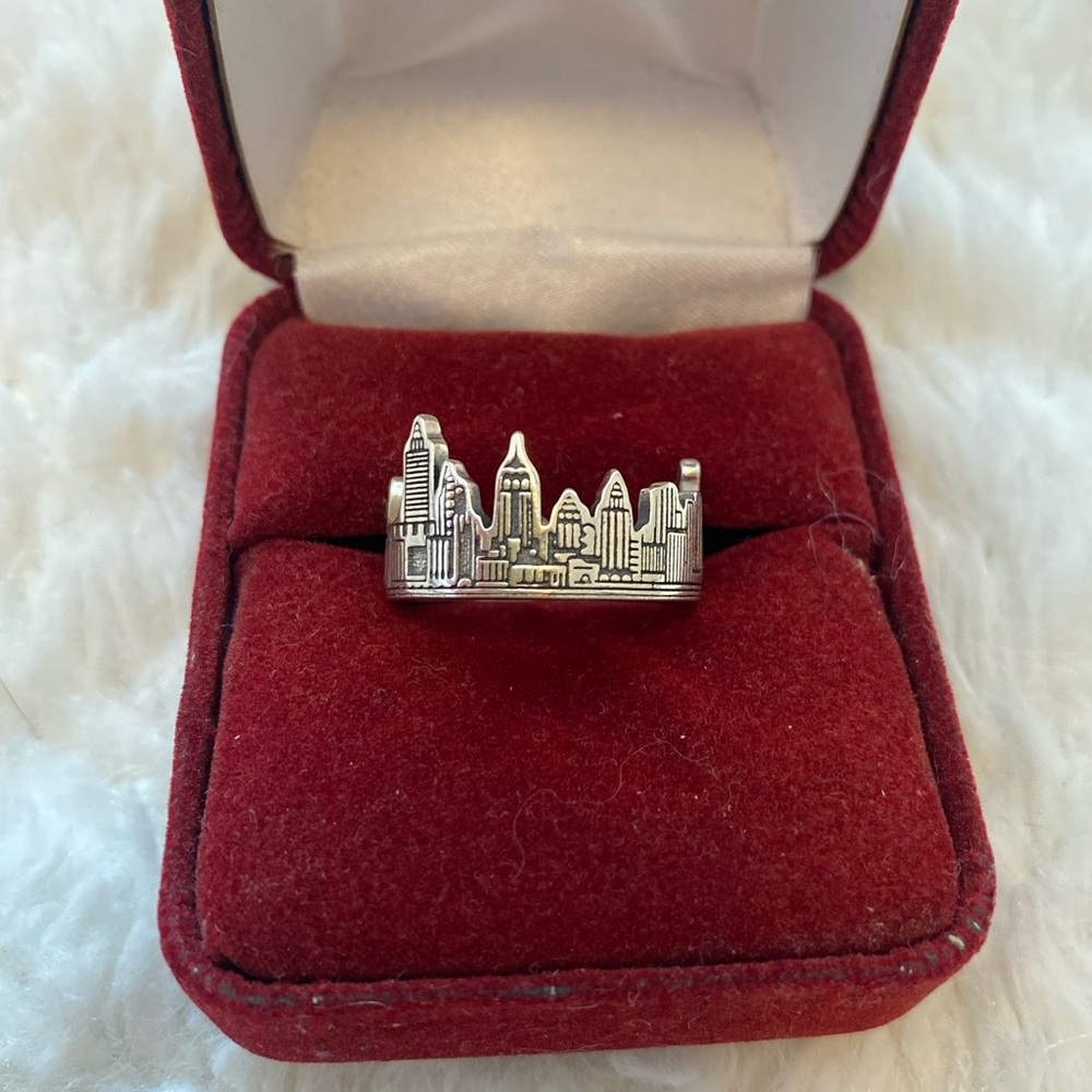 New York City NYC Skyline Sterling Silver Ring